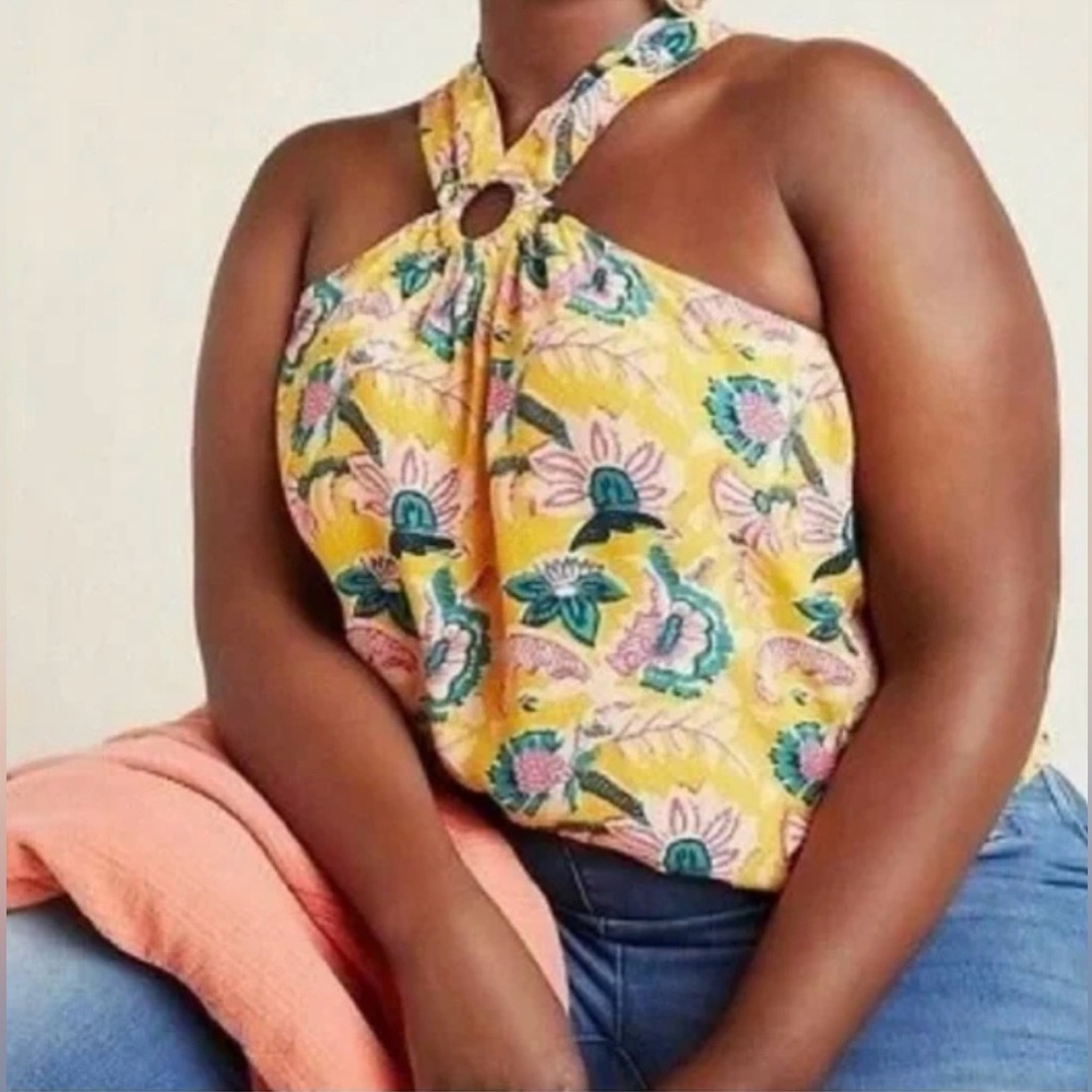 Maeve by Anthropologie Mica Floral Botanical Halter size 26